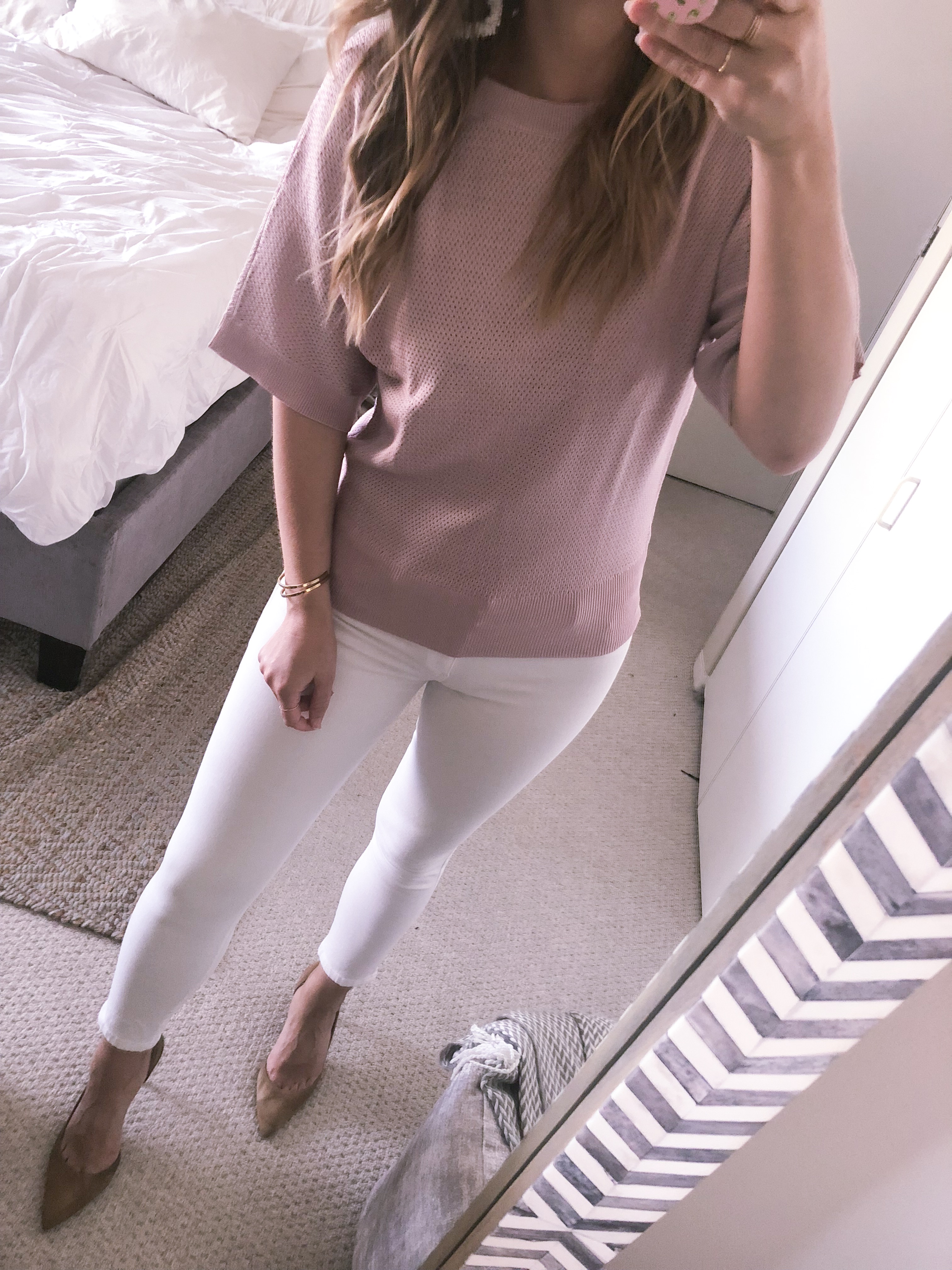 blush pink sweater from ann taylor
