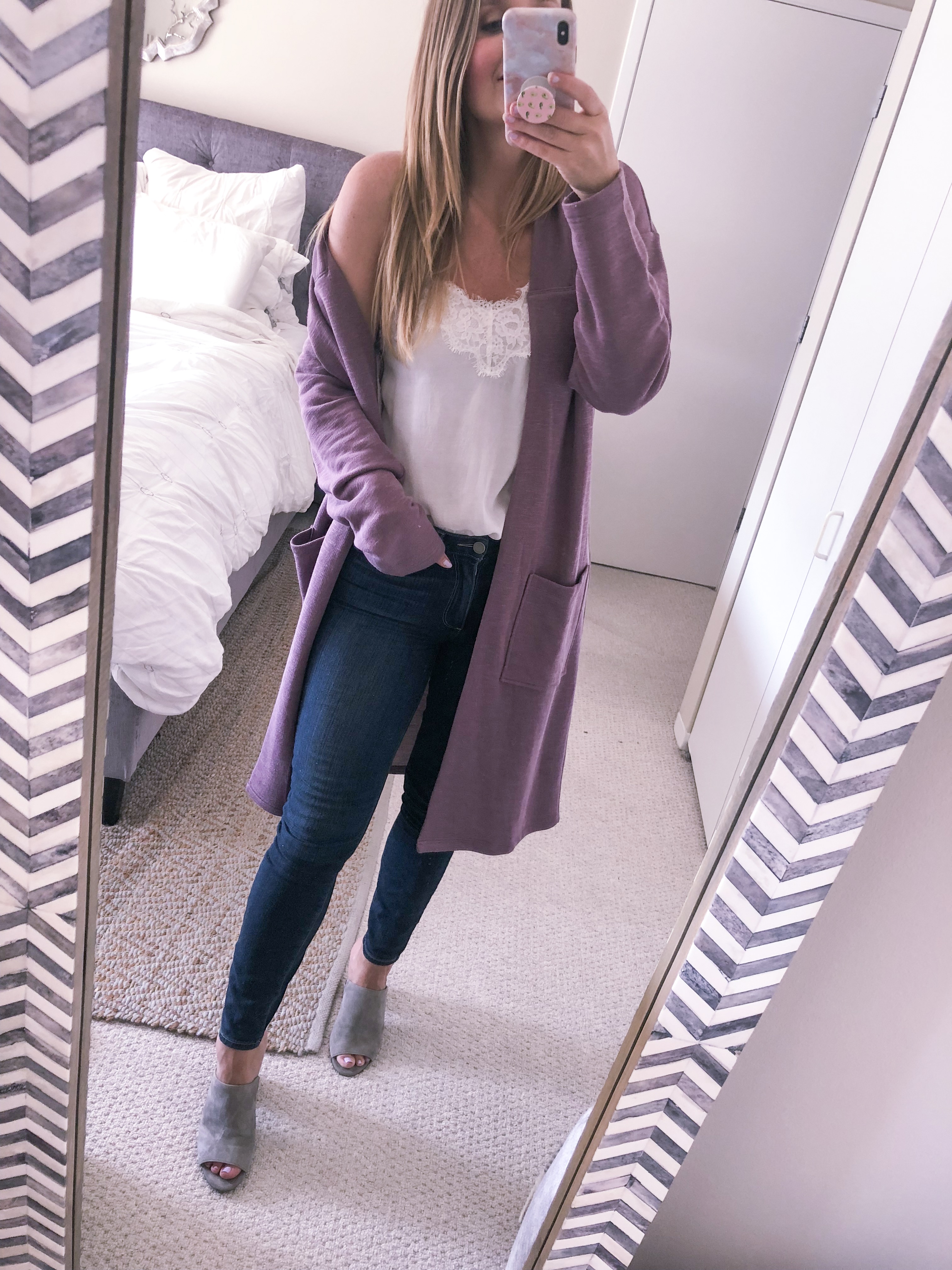 bobeau purple cardigan from nordstrom