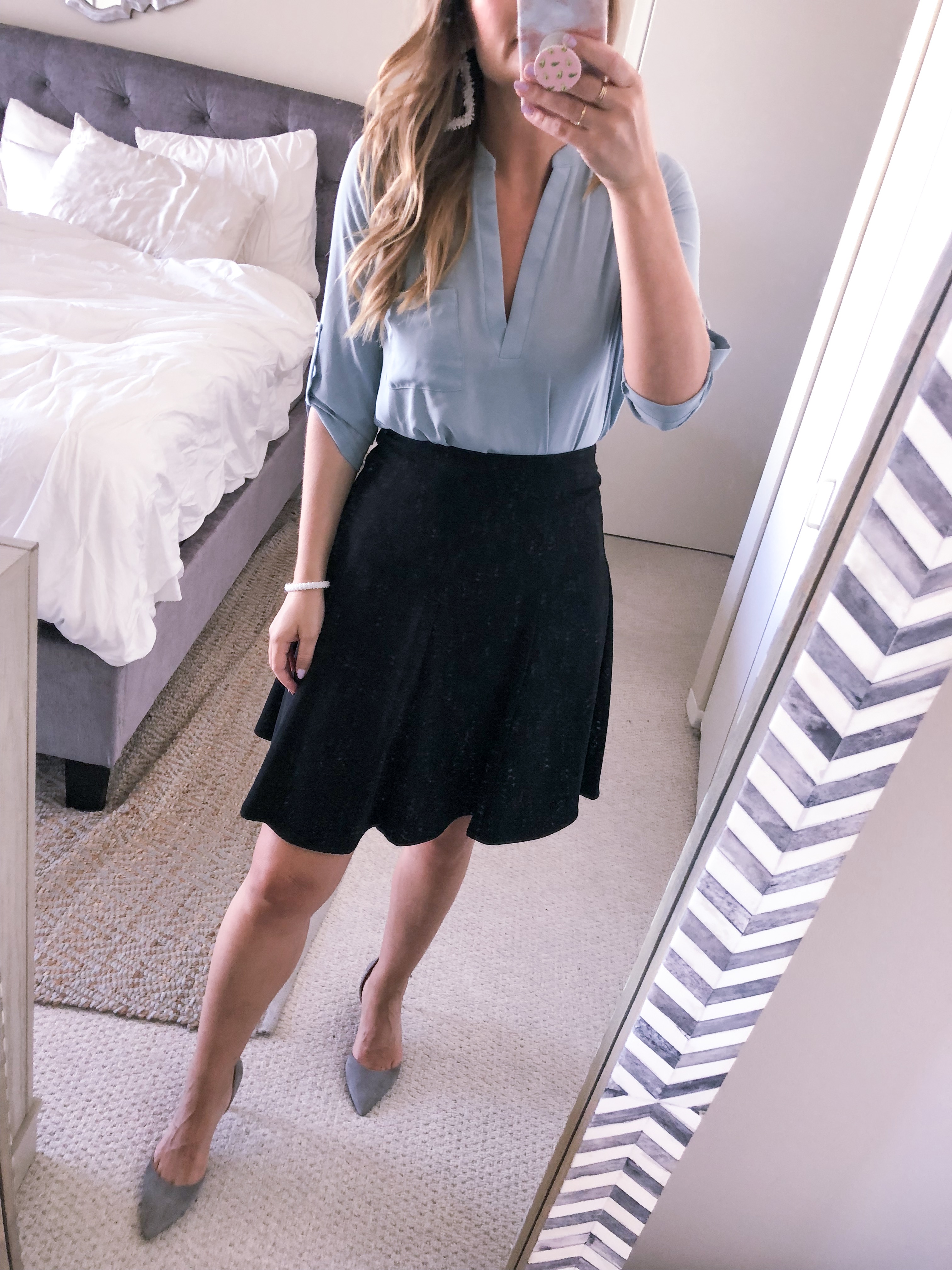 the best work blouse in light blue from nordstrom