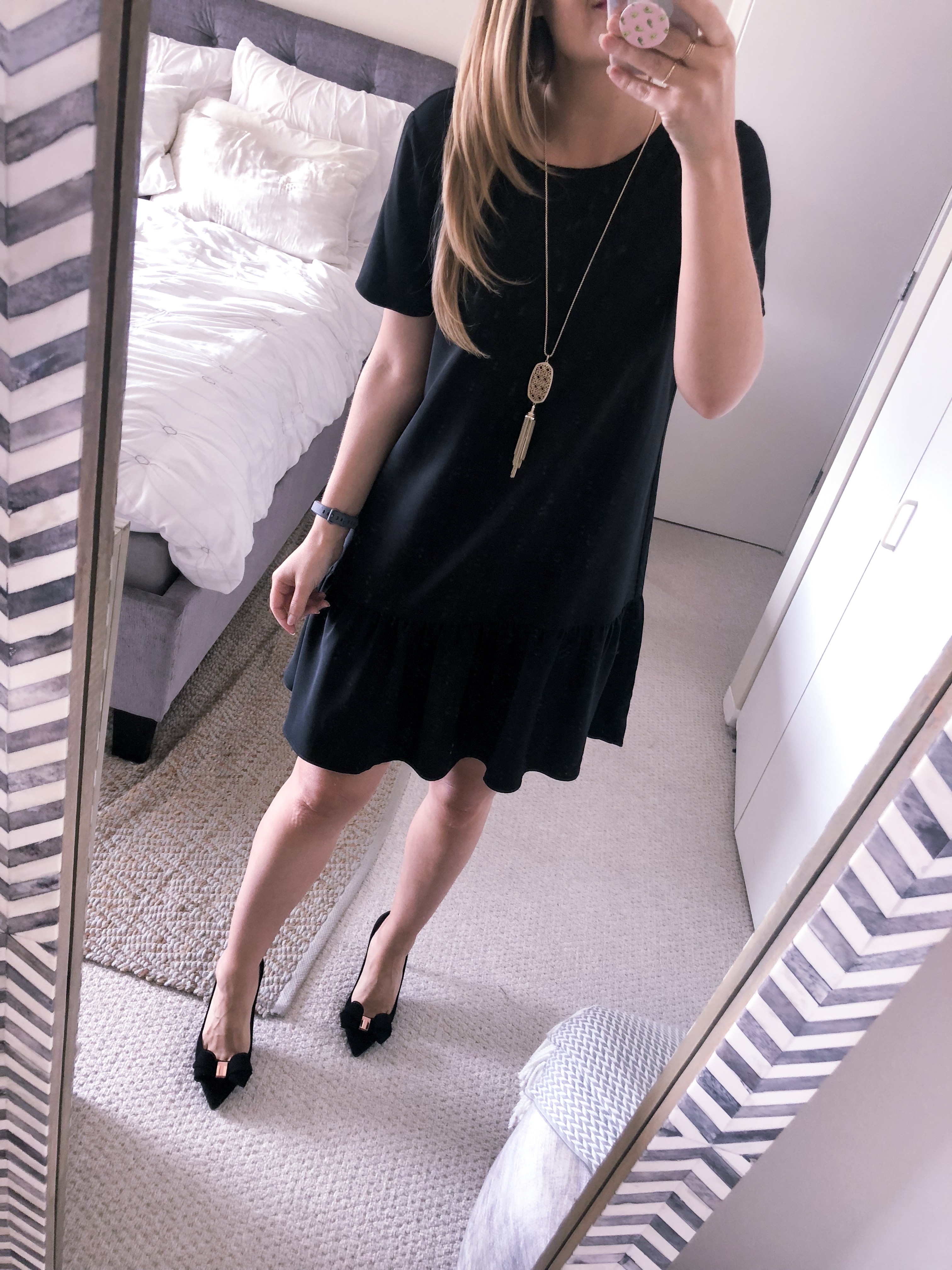 black peplum dress from nordstrom