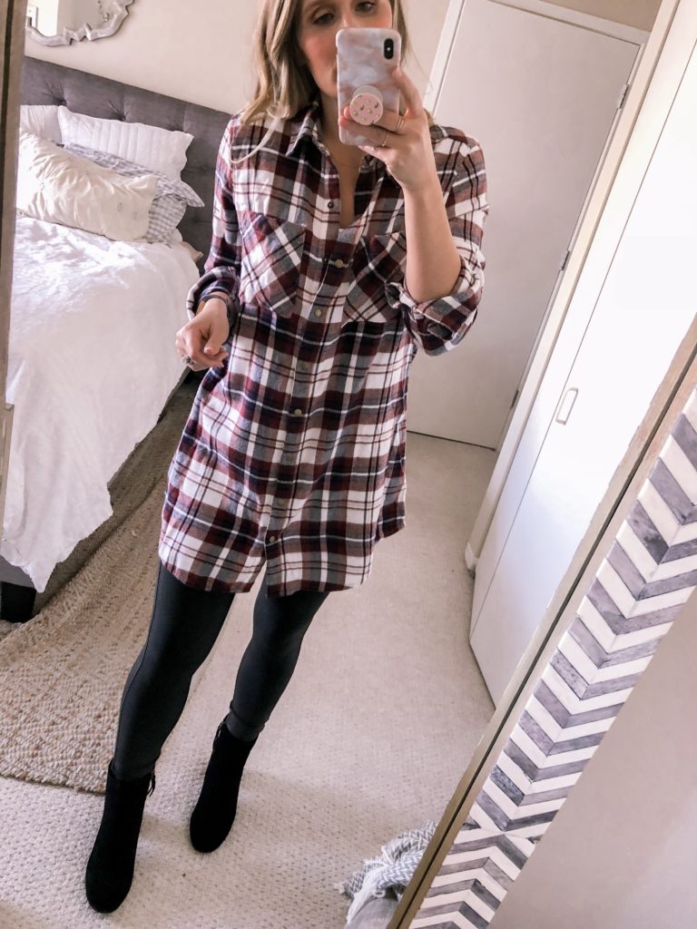 flannel dress with boots