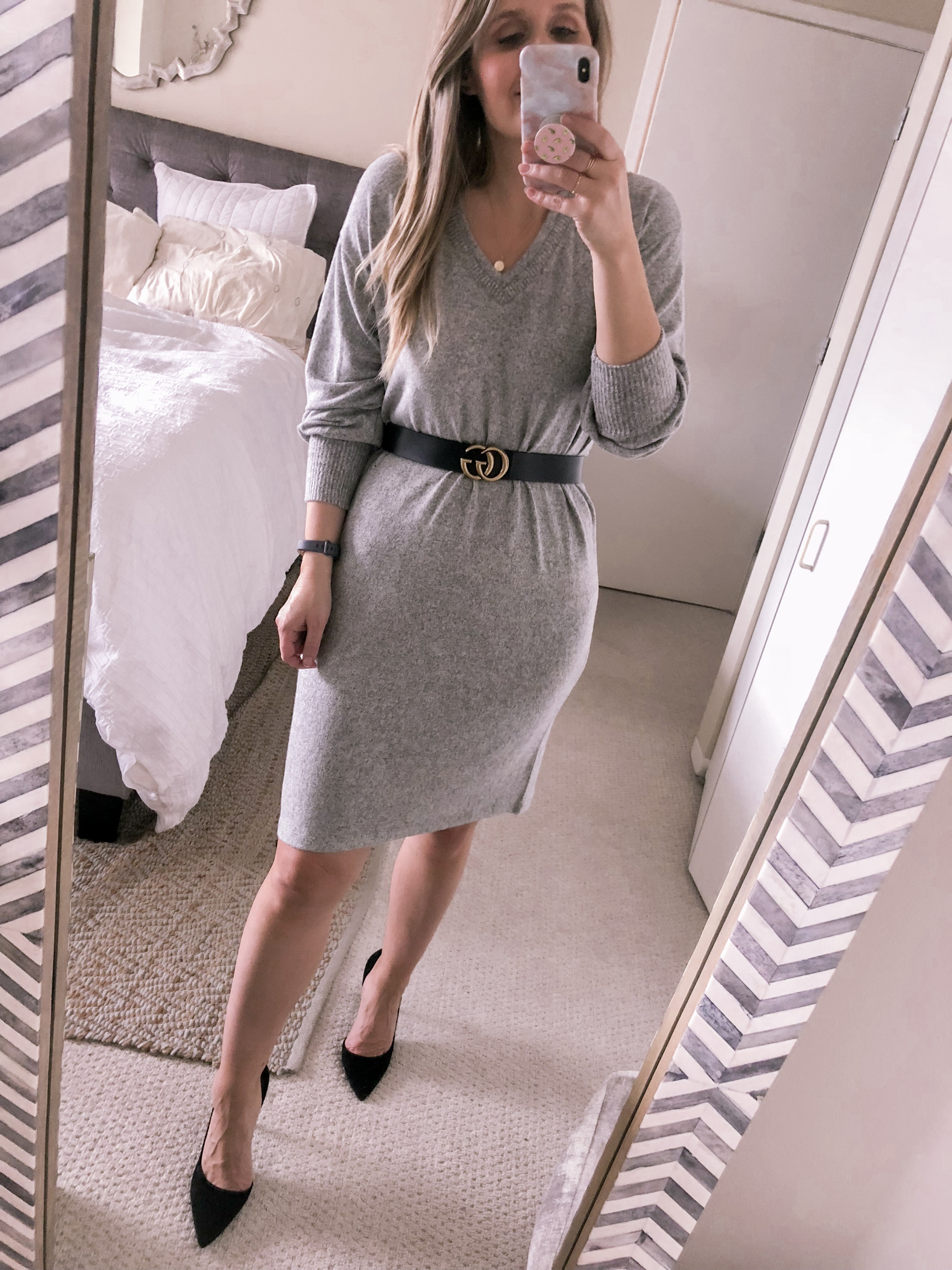 OOTD 11.30.18: Grey Sweater Dress