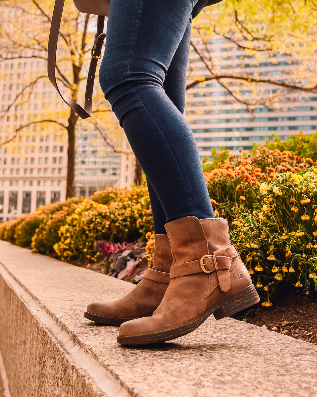 brown suede booties for fall outfit ideas