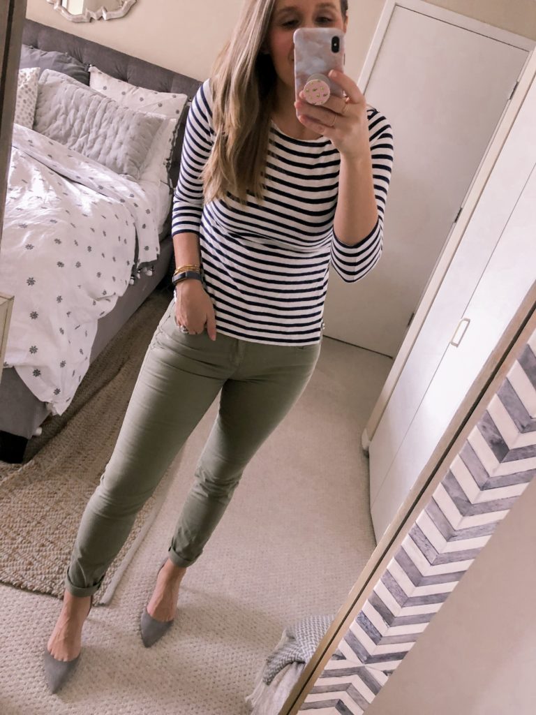 OOTD 1.17.19: Navy Striped Top and Pants | of Vogue