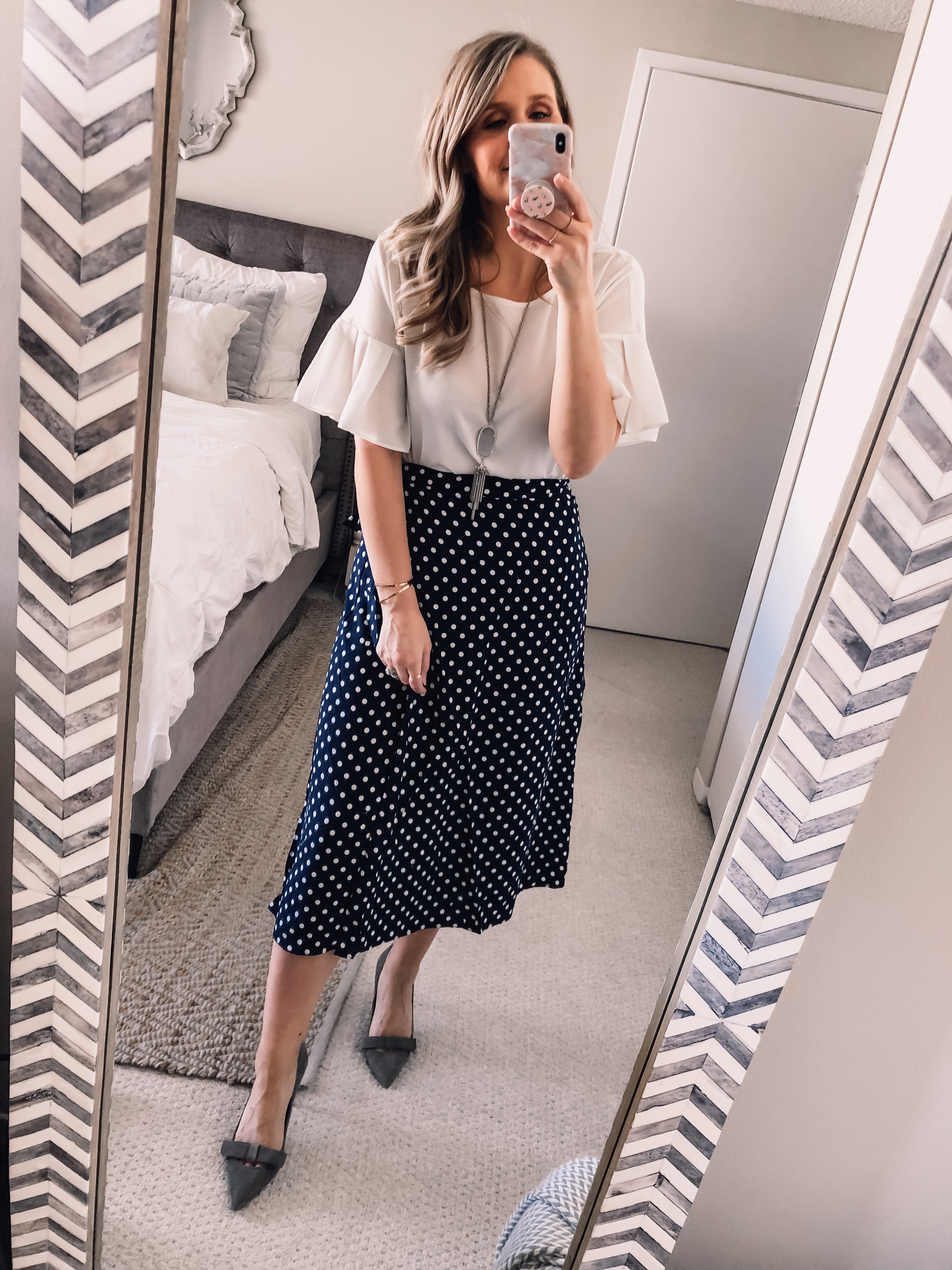 OOTD 4.12.19: Polka Dot Wrap Skirt