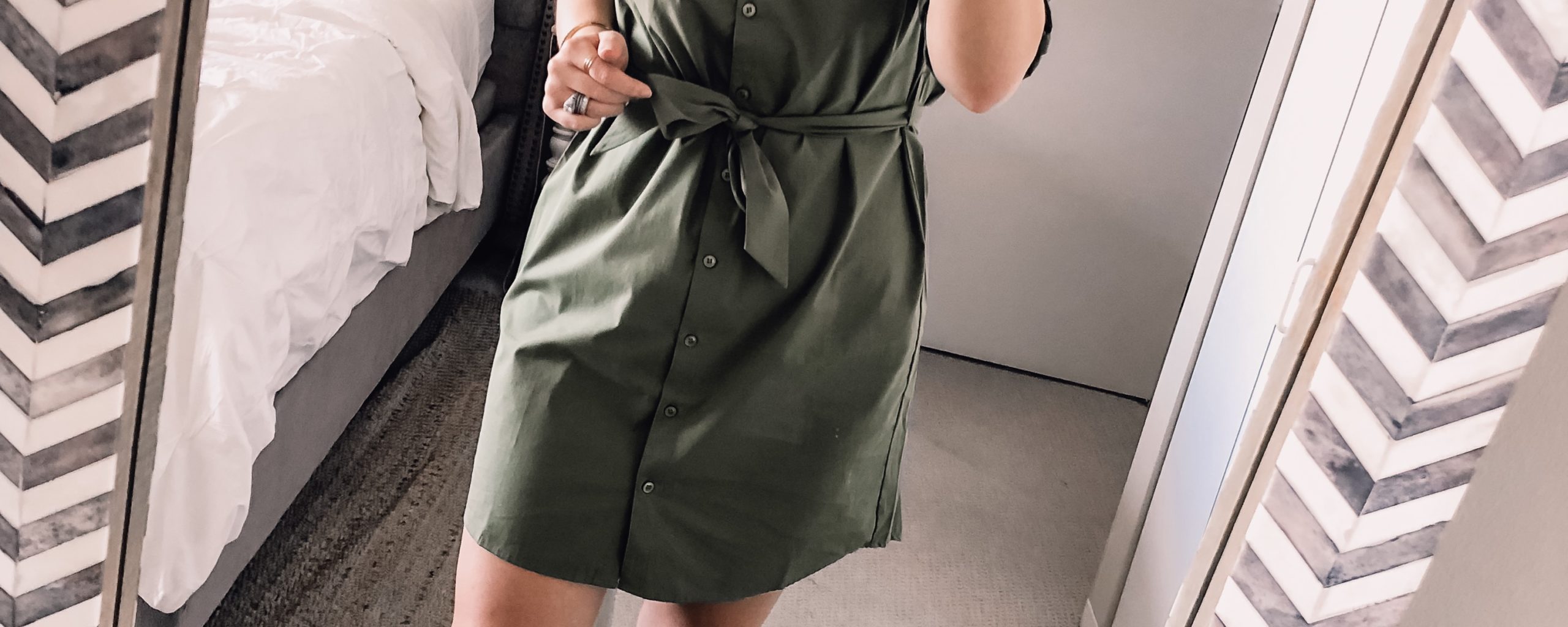 olive green shirt dress for the office