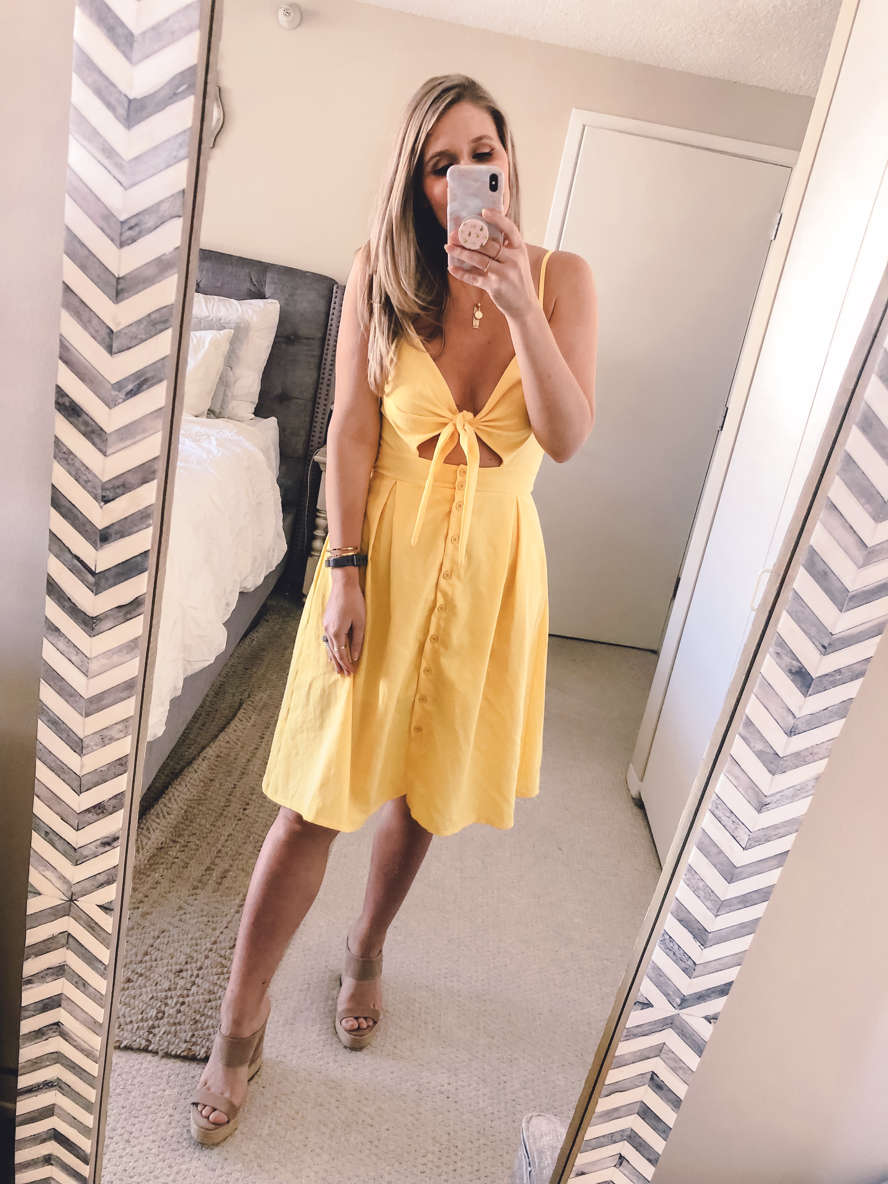 yellow front tie dress from amazon