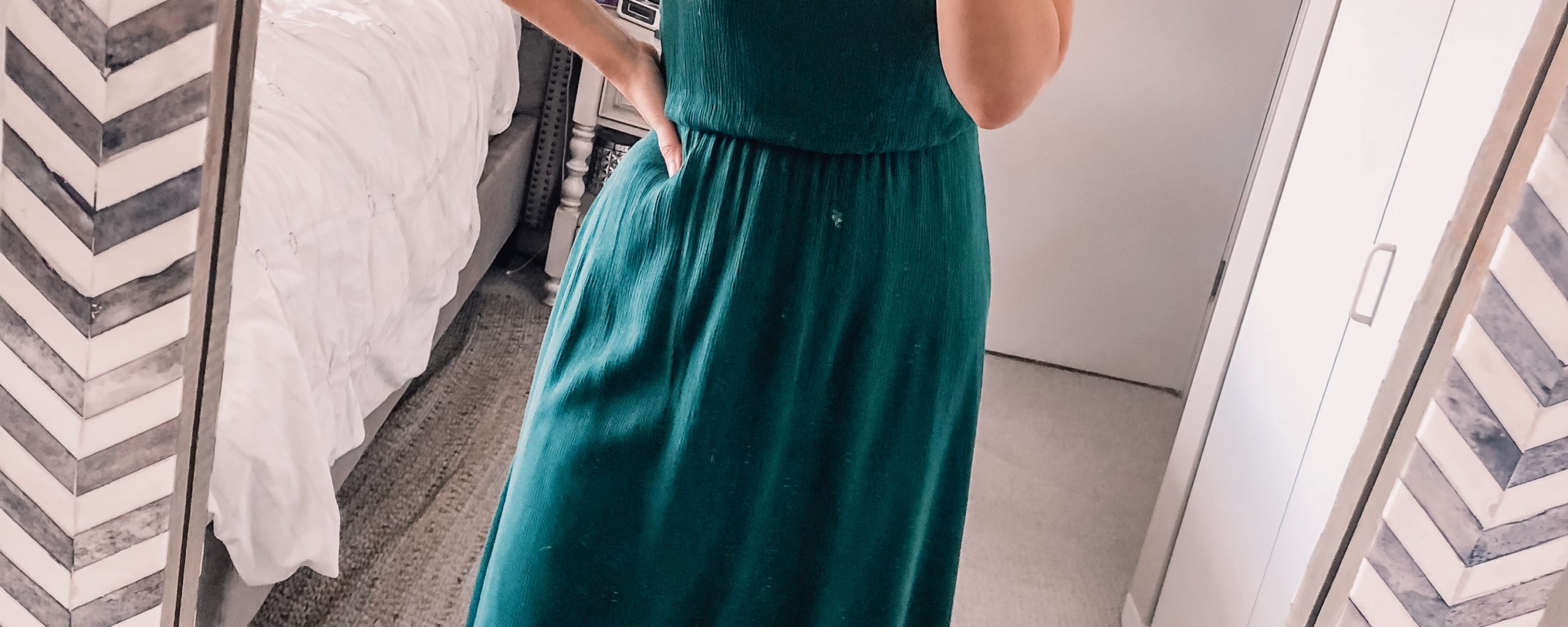 hunter green midi dress