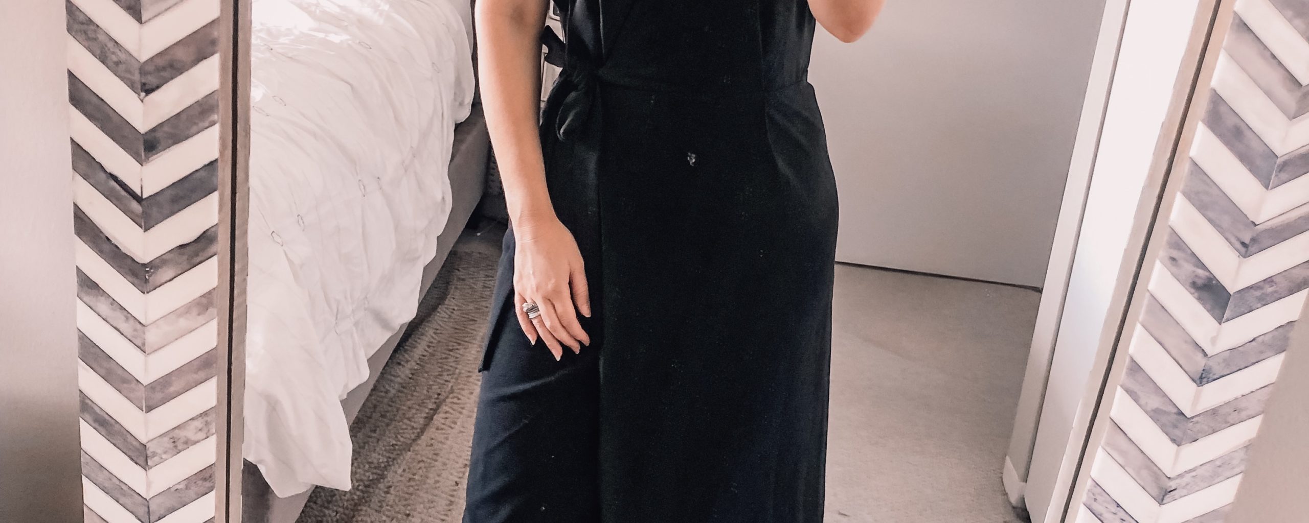 black wrap dress