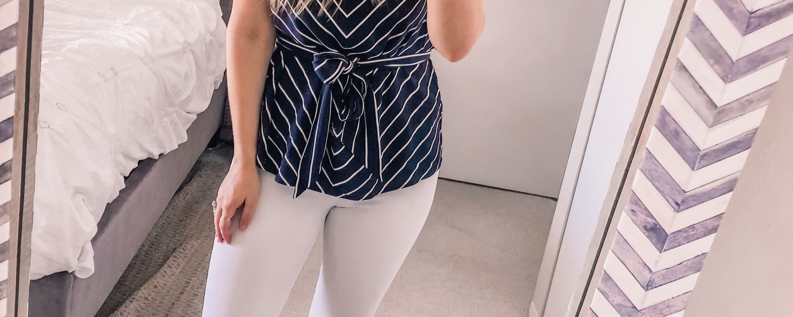 navy striped tank top from loft