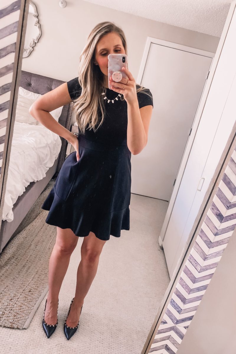 flattering little black dress from loft