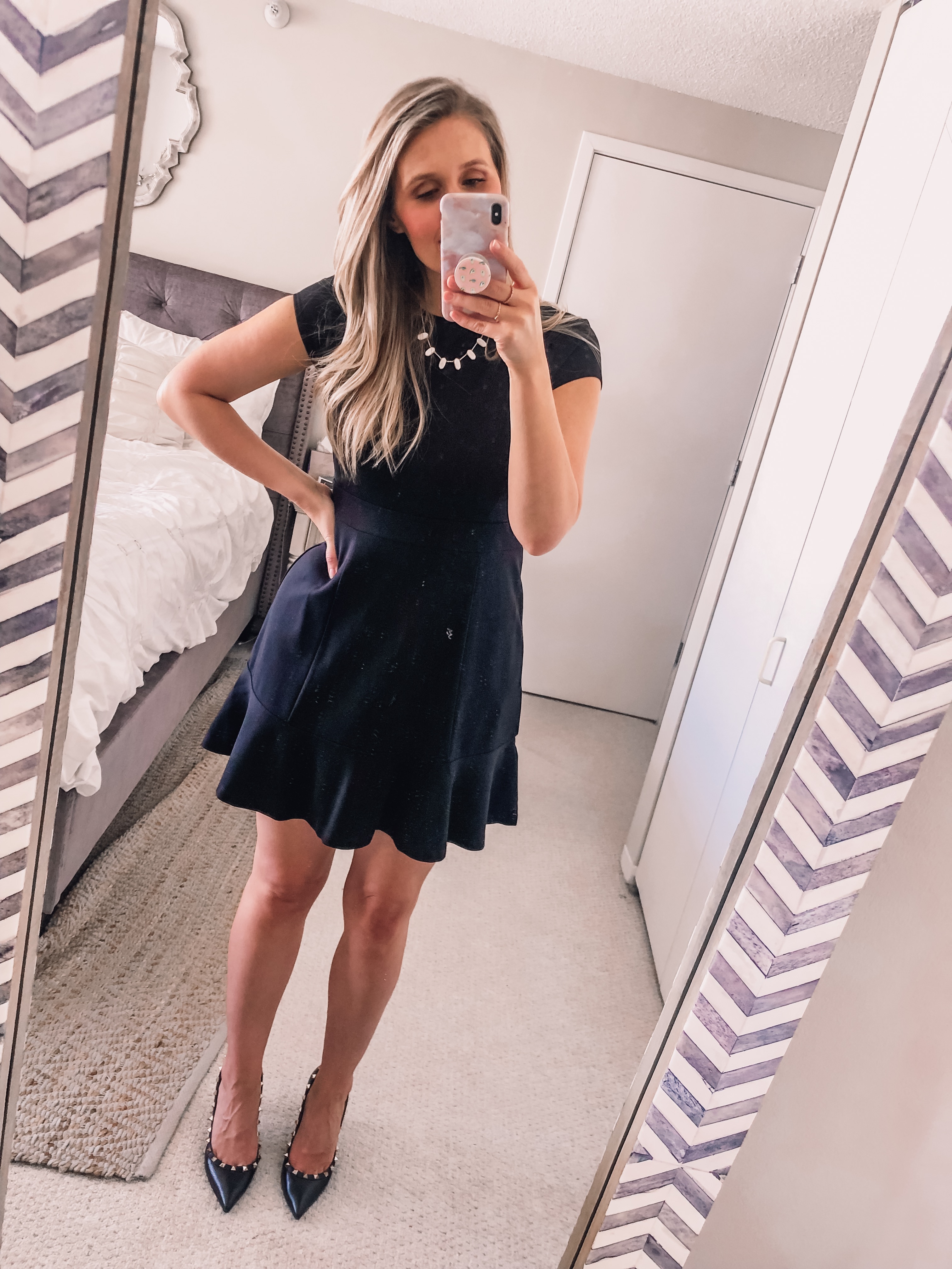 flattering little black dress from loft