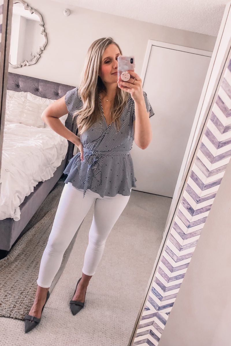 striped wrap top