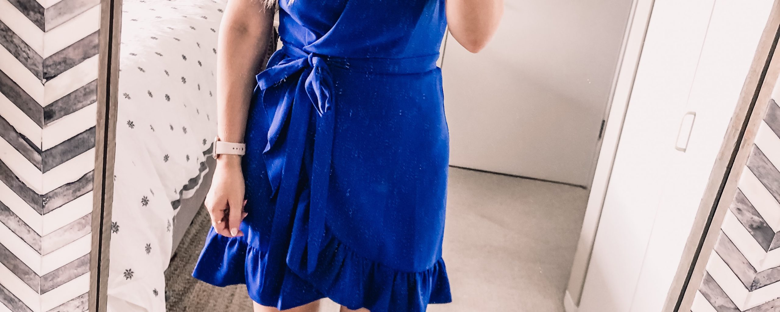 blue charles henry wrap dress from nordstrom