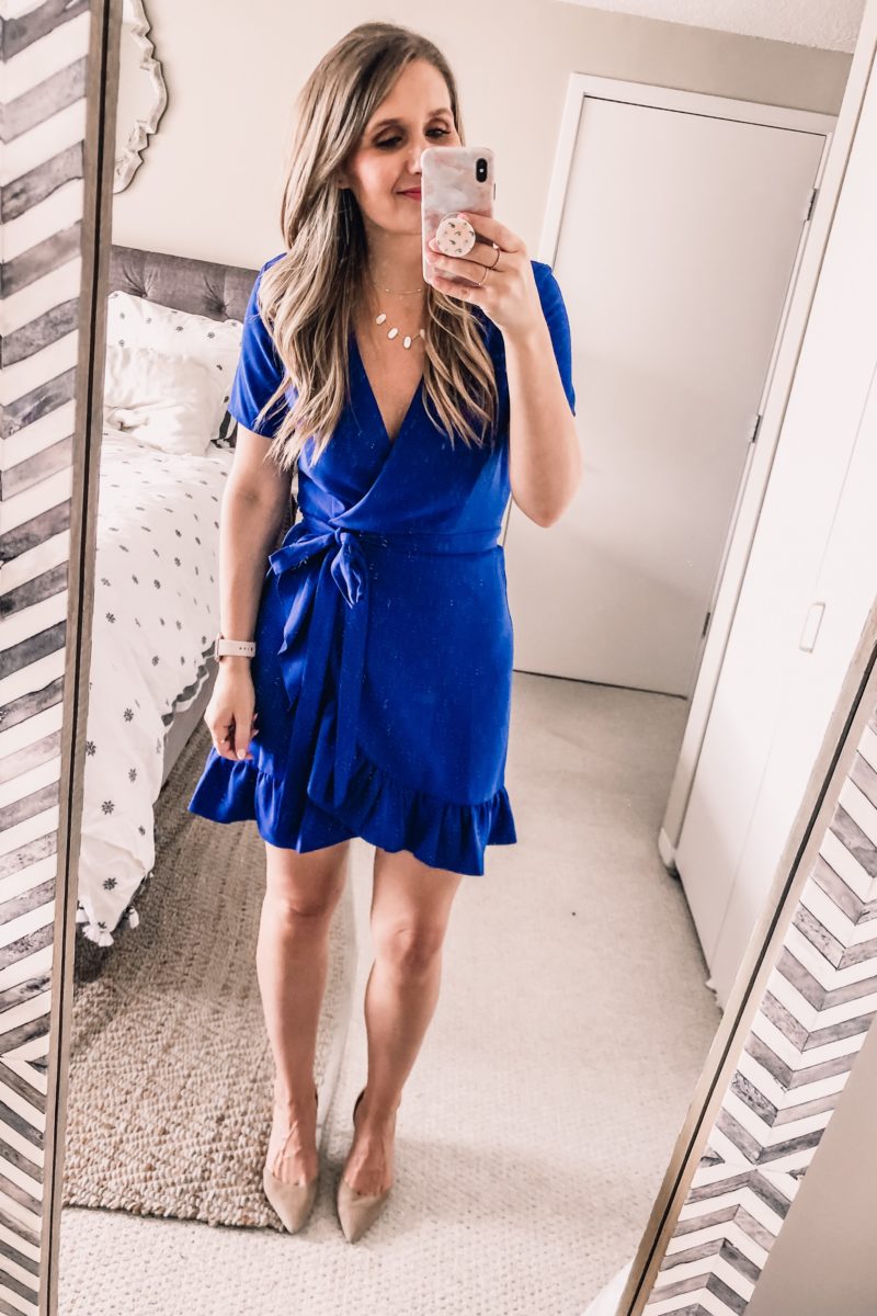 blue charles henry wrap dress from nordstrom