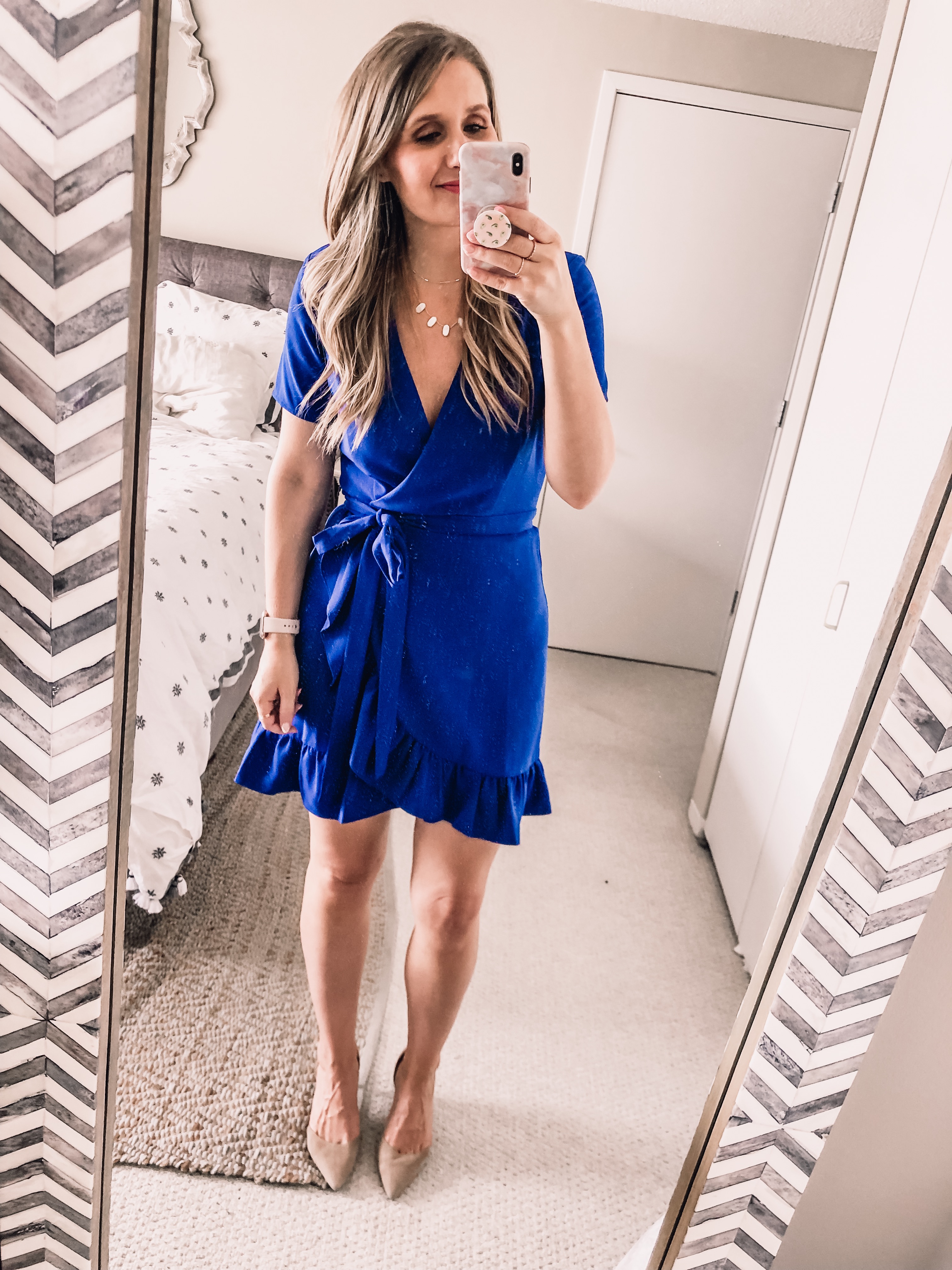 blue charles henry wrap dress from nordstrom