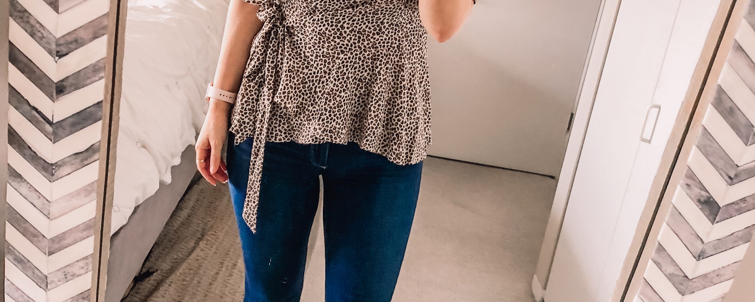 leopard wrap top for office fashion