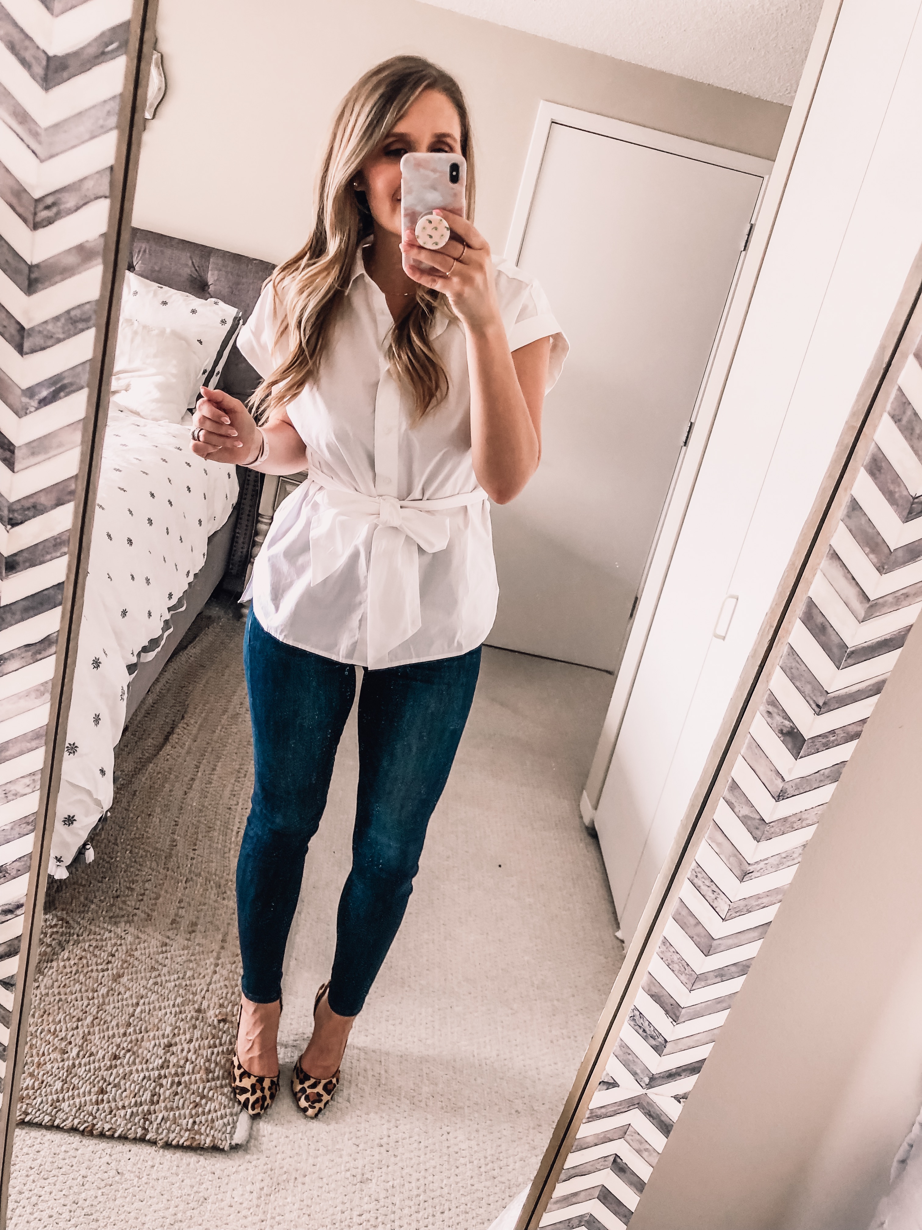 J.crew white button down top