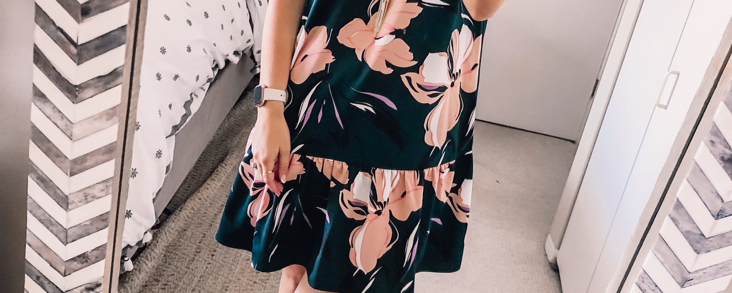 halogen floral print ruffle hem shift dress from the nordstrom anniversary sale