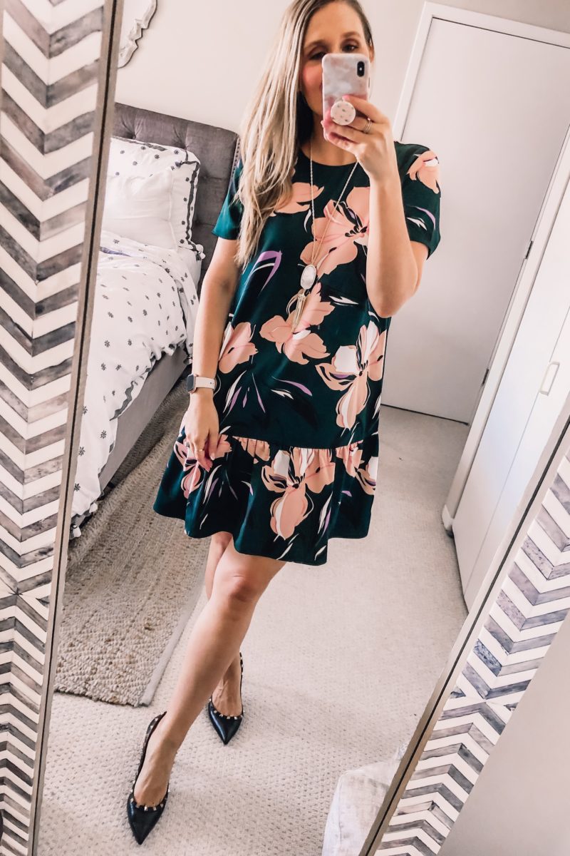 halogen floral print ruffle hem shift dress from the nordstrom anniversary sale