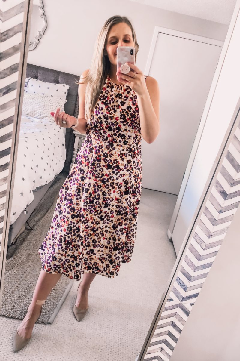 Printed work midi dress