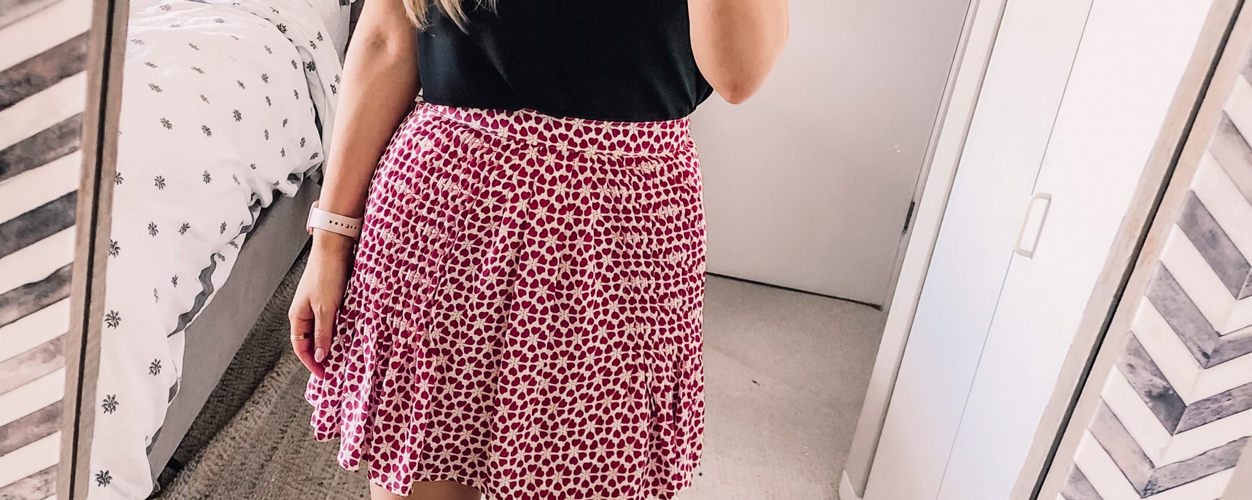 red rebecca minkoff mini skirt