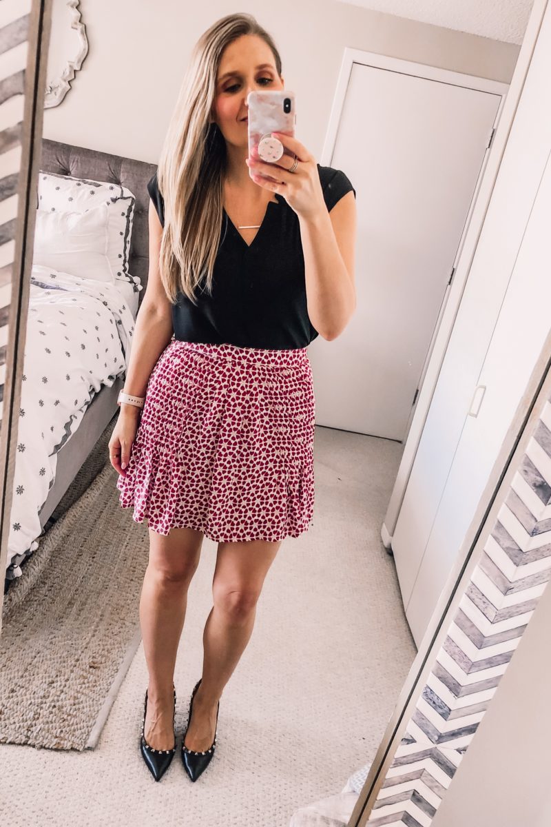 red rebecca minkoff mini skirt