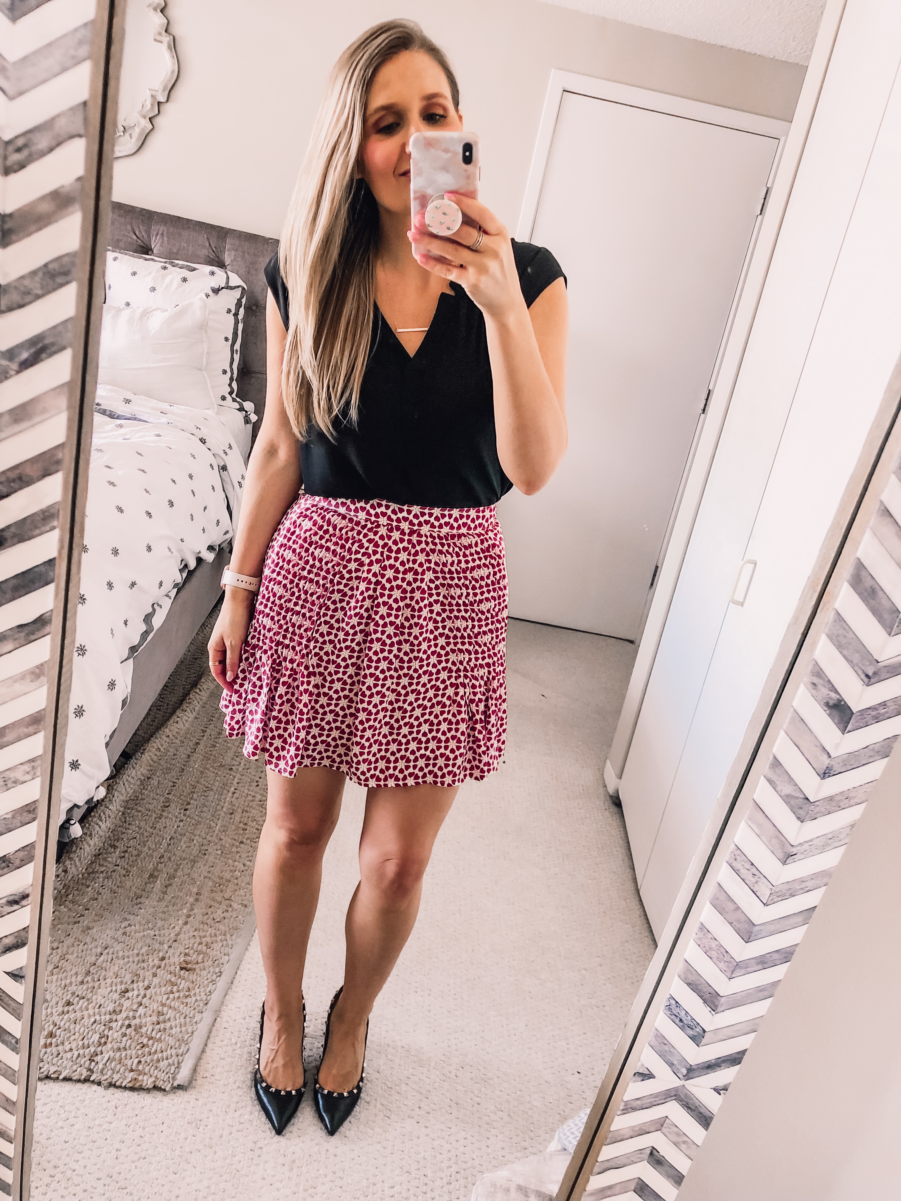 red rebecca minkoff mini skirt 