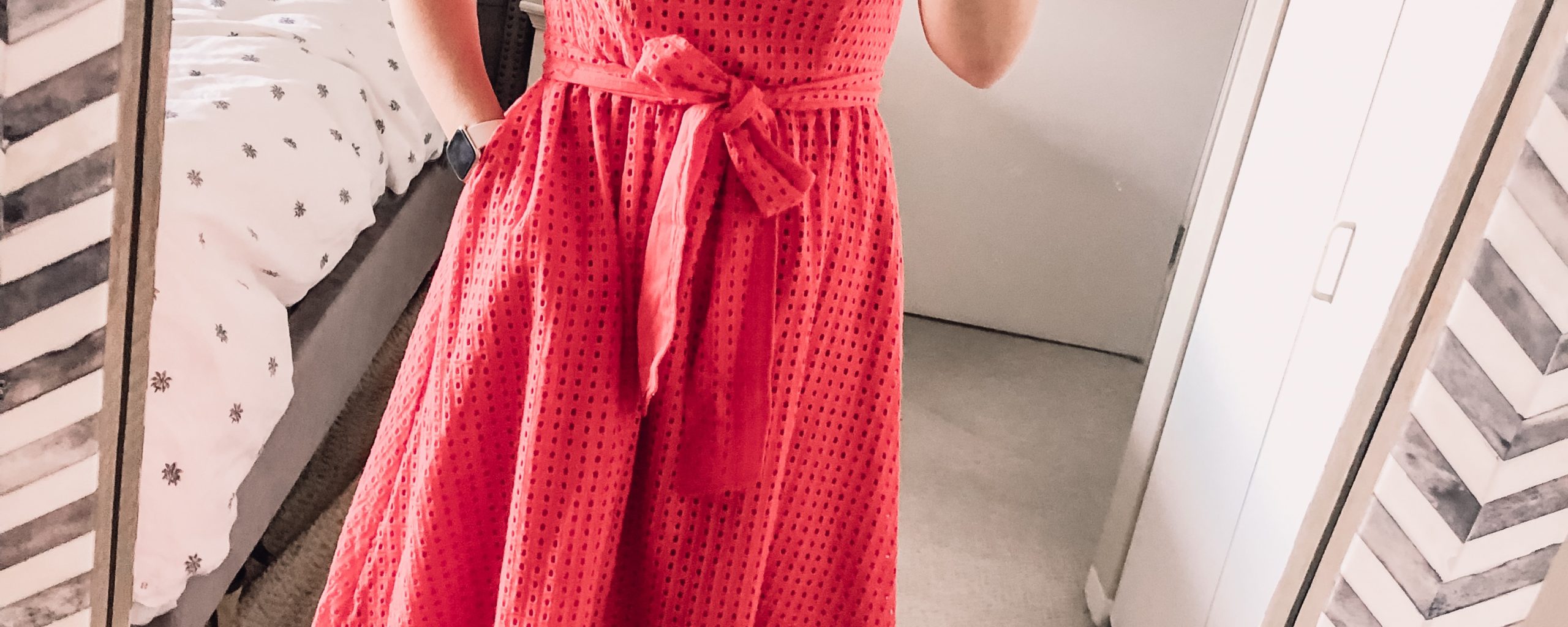 Red Eyelet dress: the perfect summer work dress