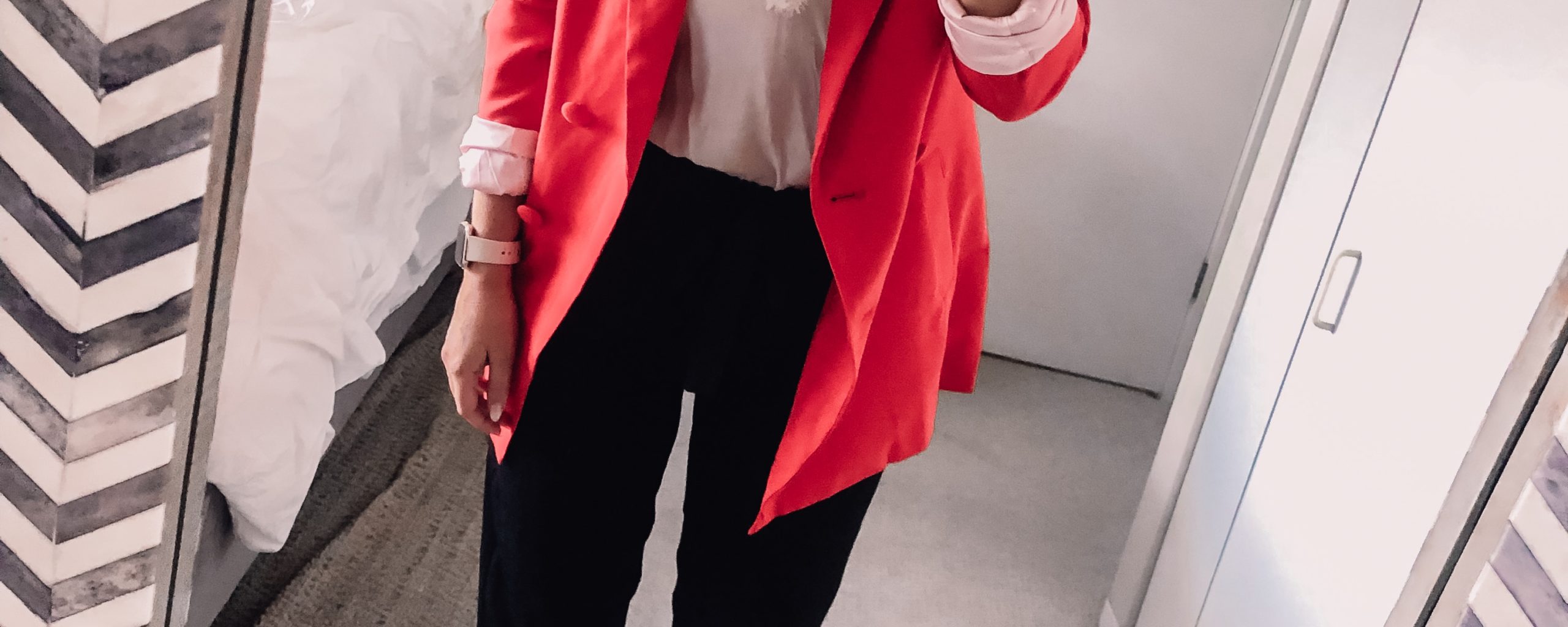 red boyfriend blazer