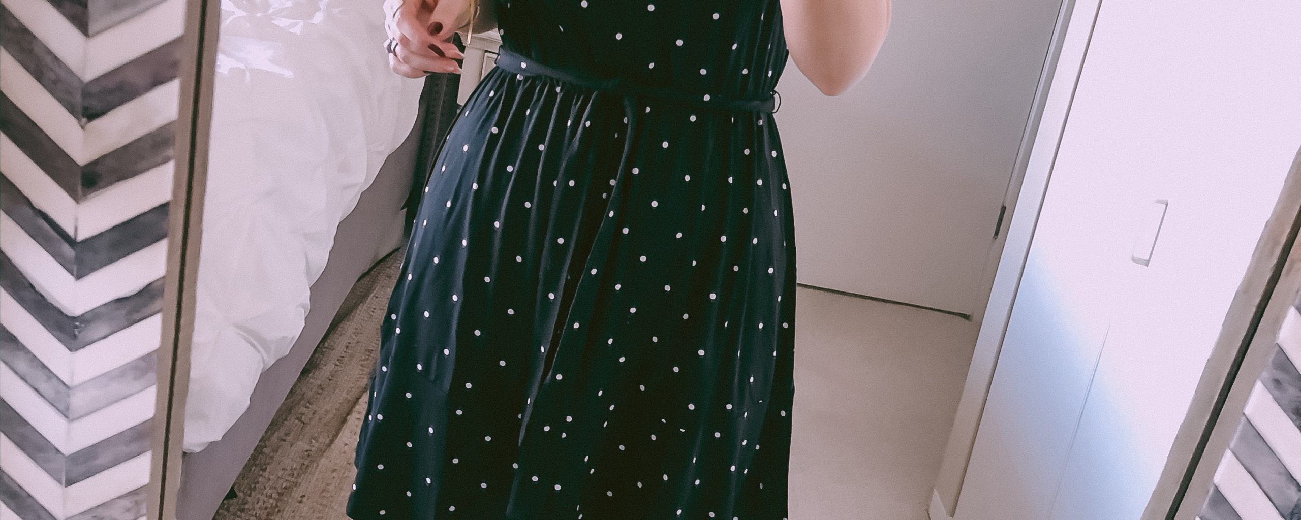 black polka dot dress