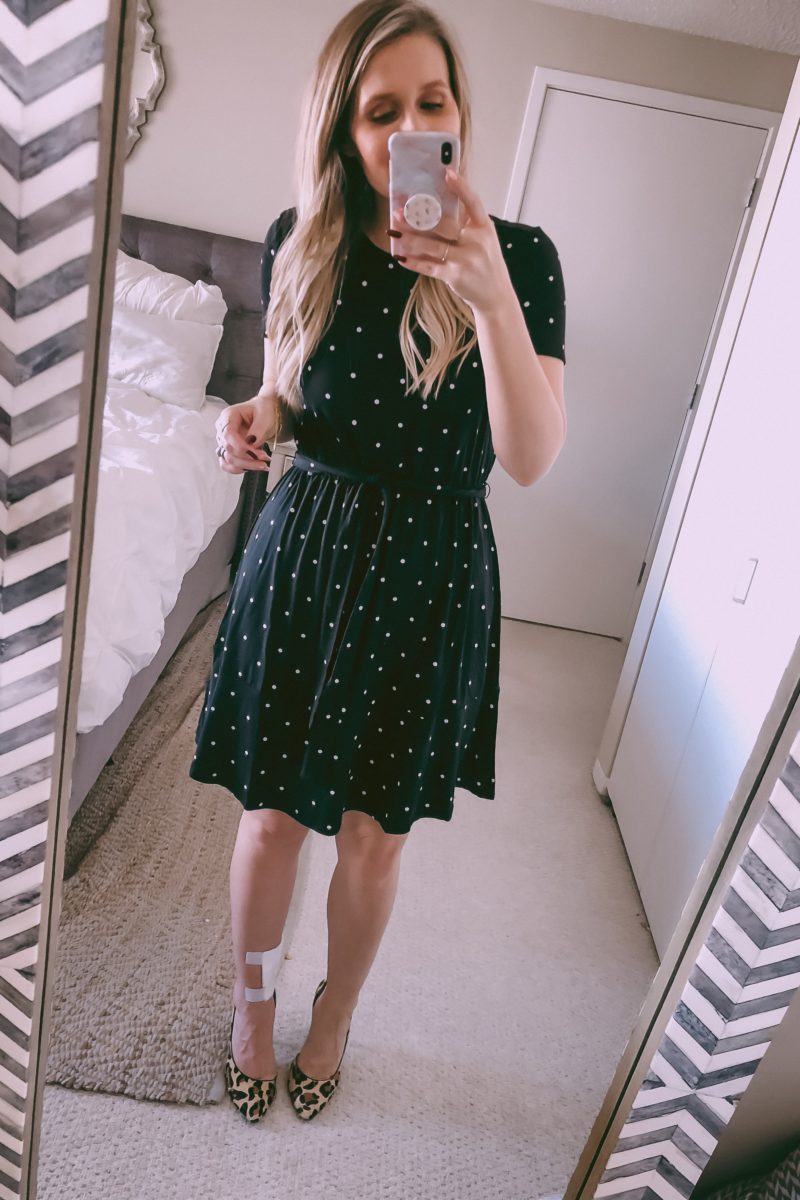 black polka dot dress