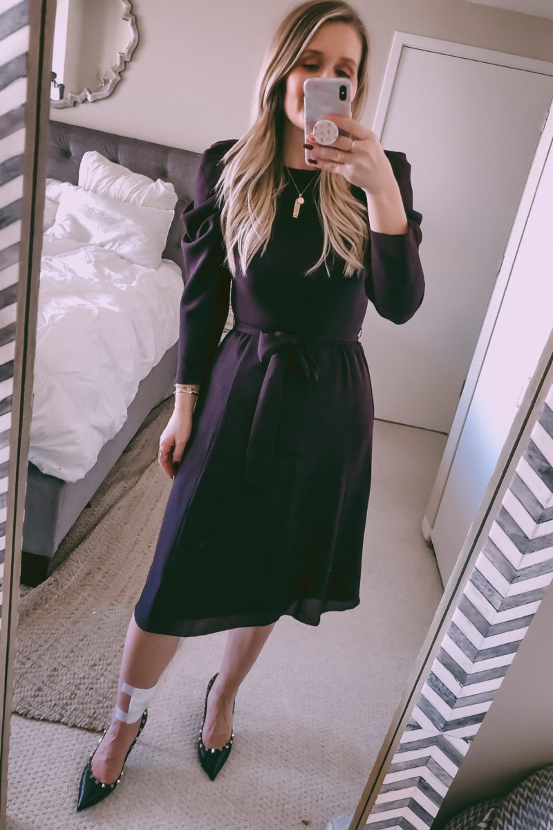 aubergine purple dress