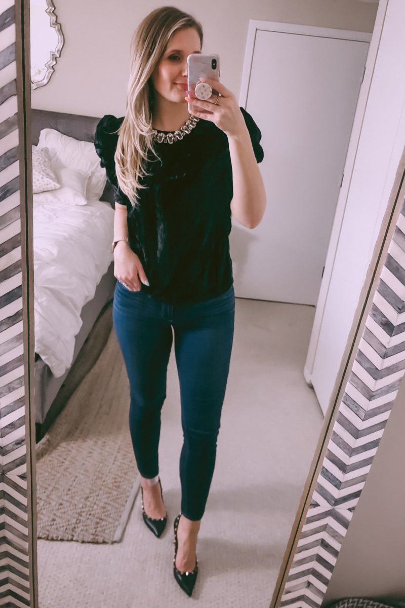 black velvet top