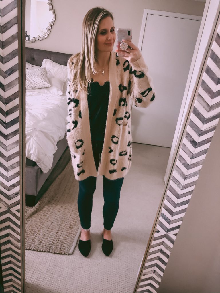 eyelash leopard cardigan