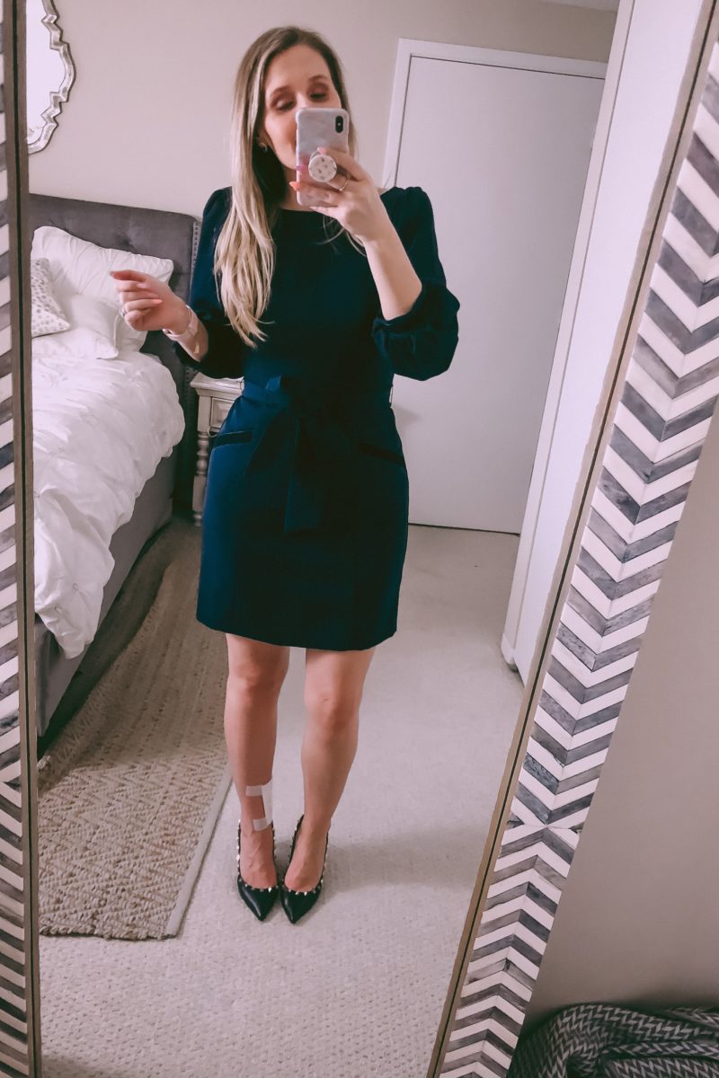 velvet trim dress