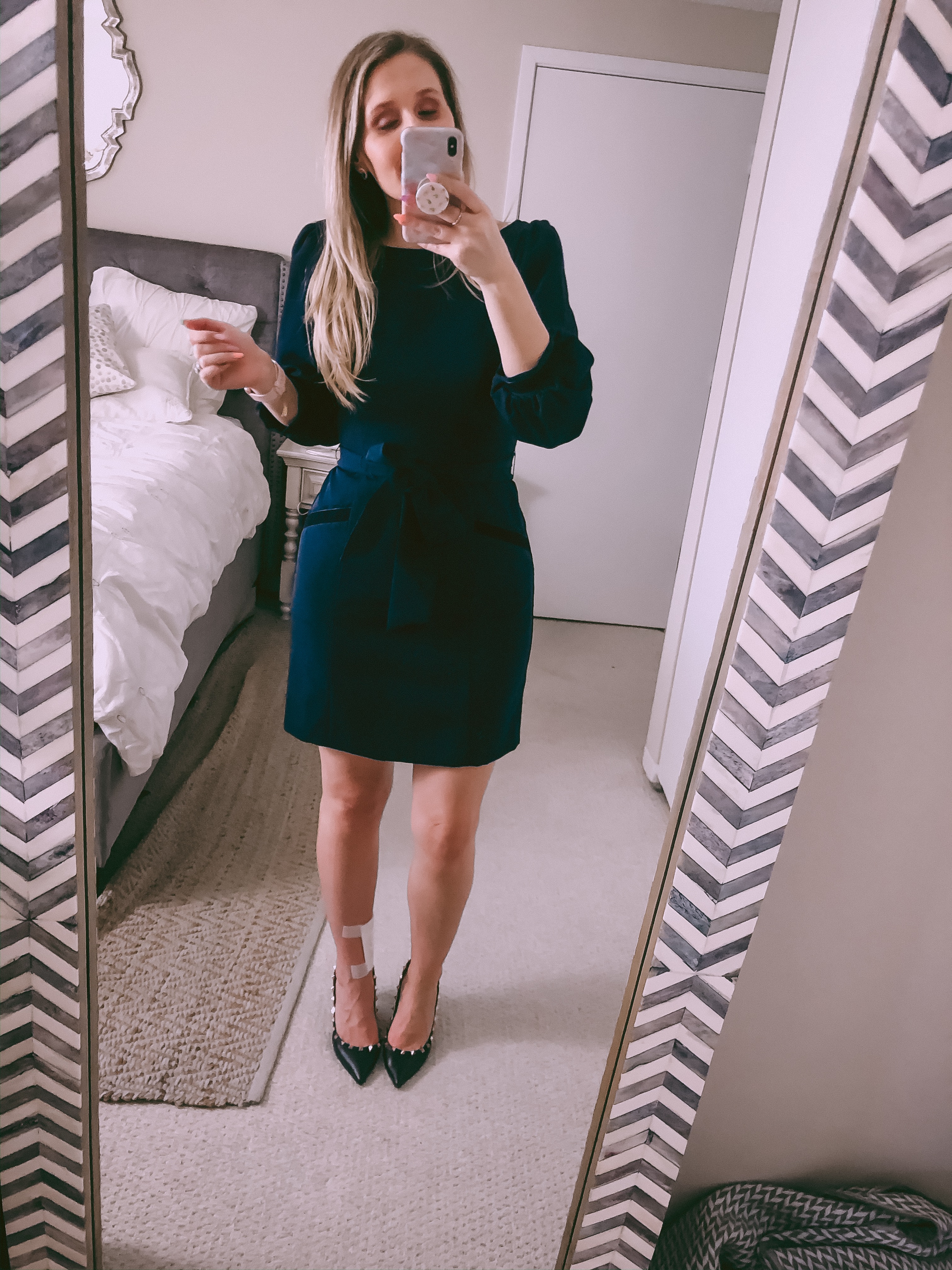 velvet trim dress