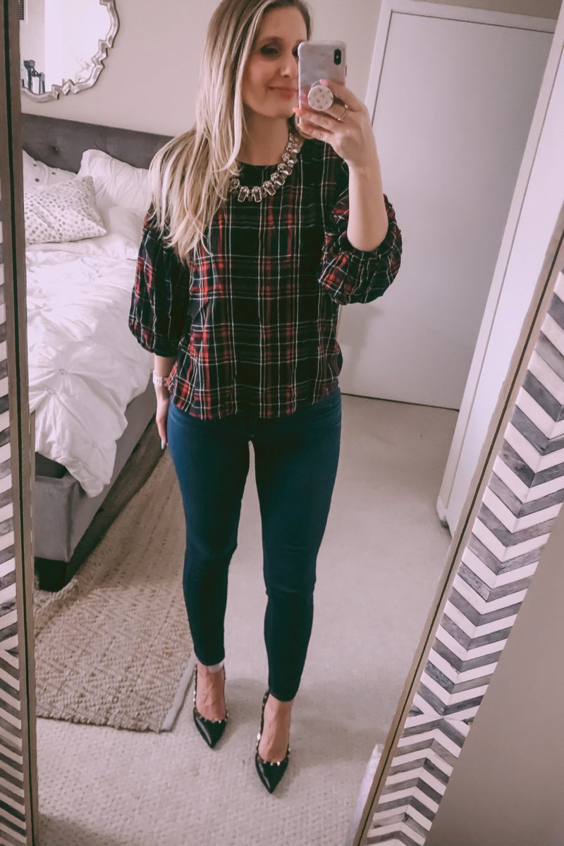 plaid top