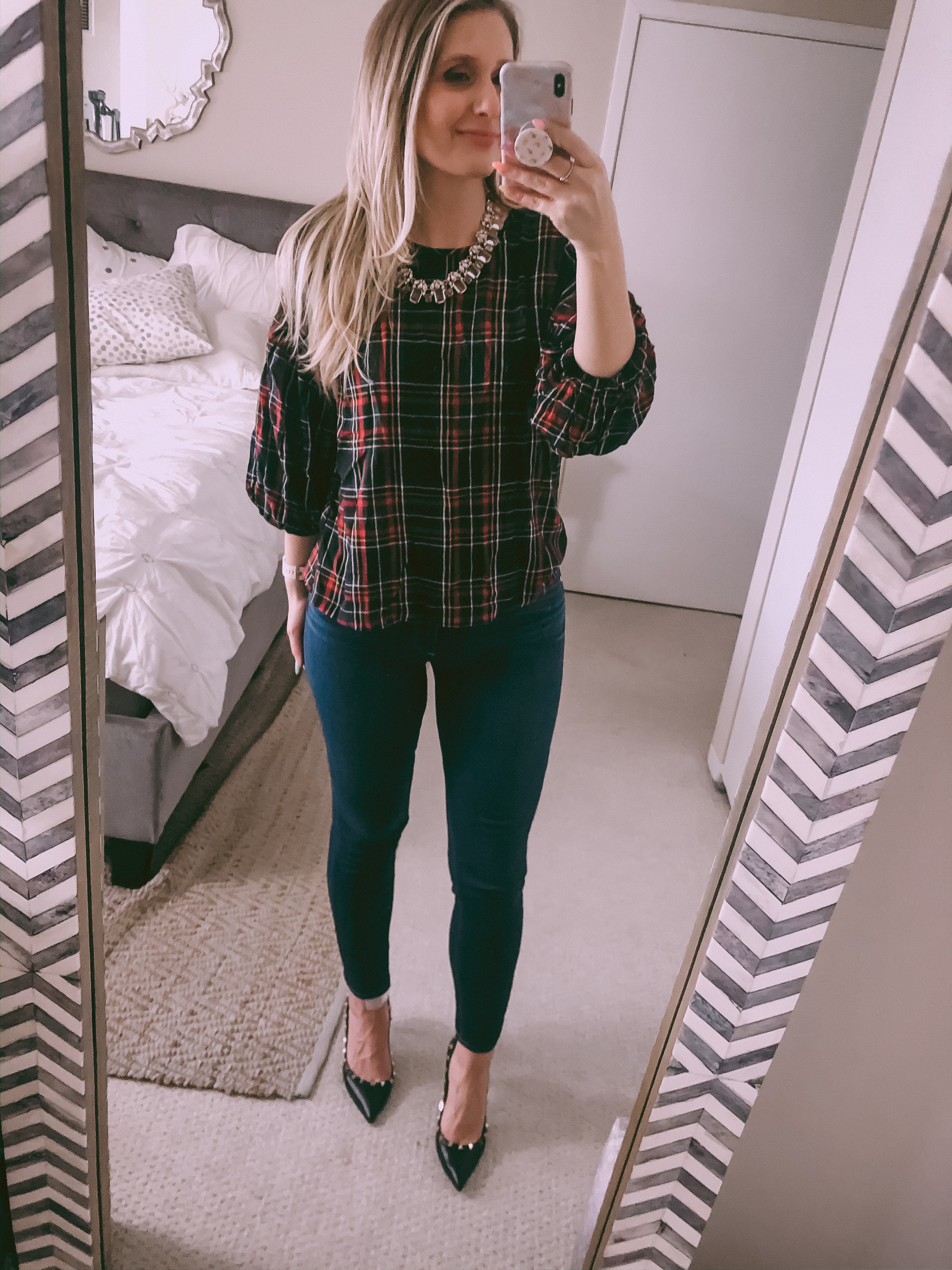 plaid top