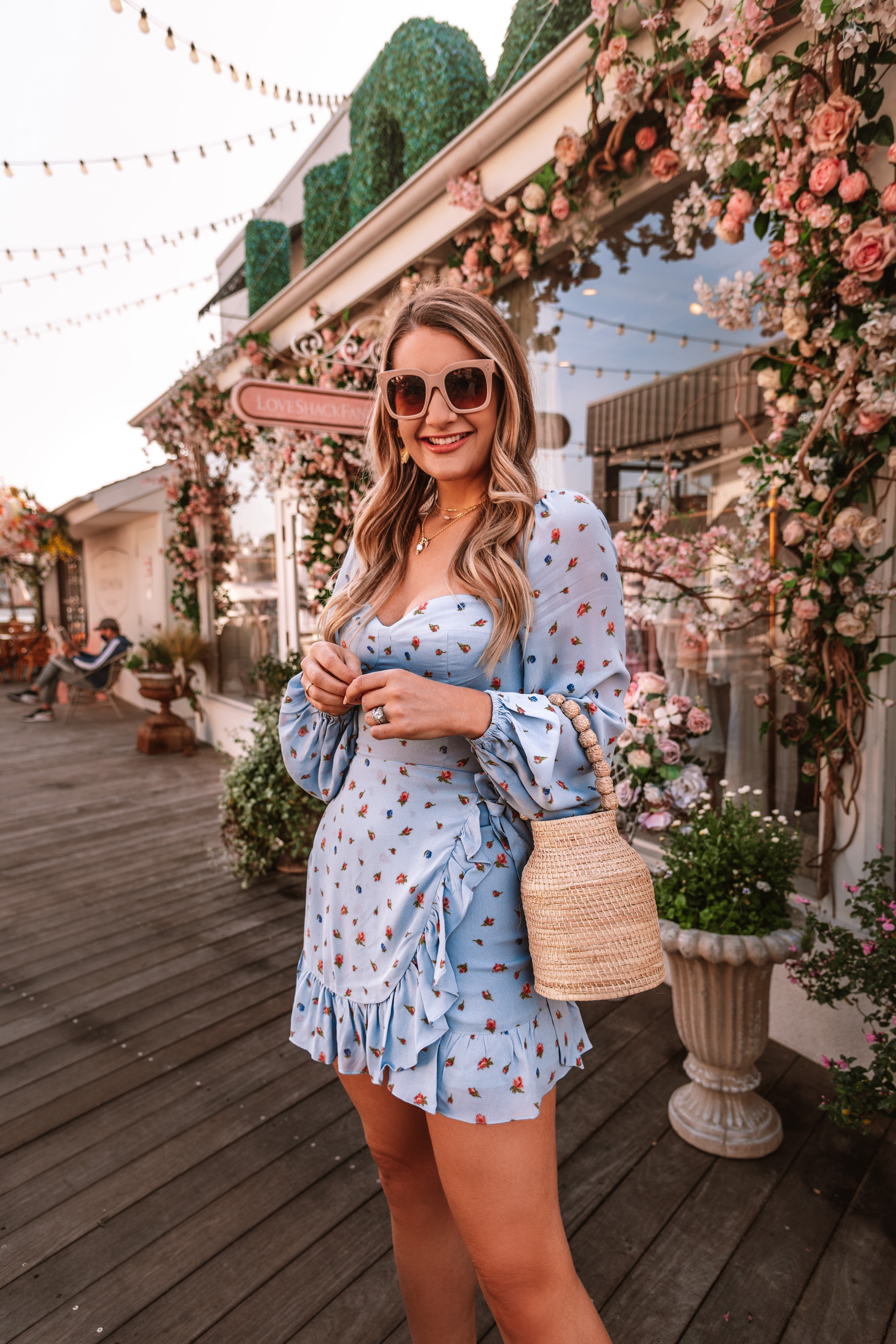 What to wear this spring: this blue floral dress from Nordstrom. 