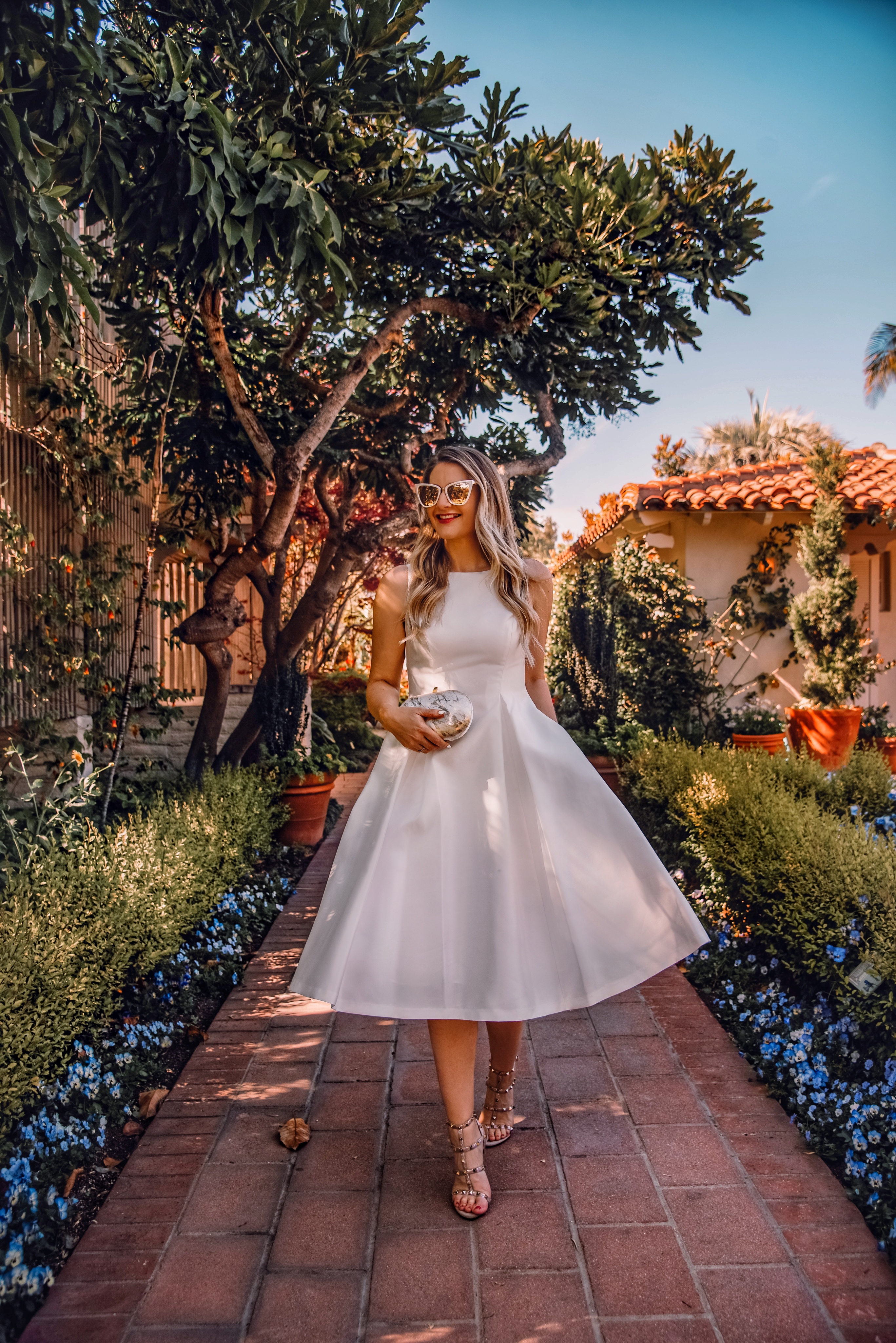 white mikado adrianna papell gown for brides