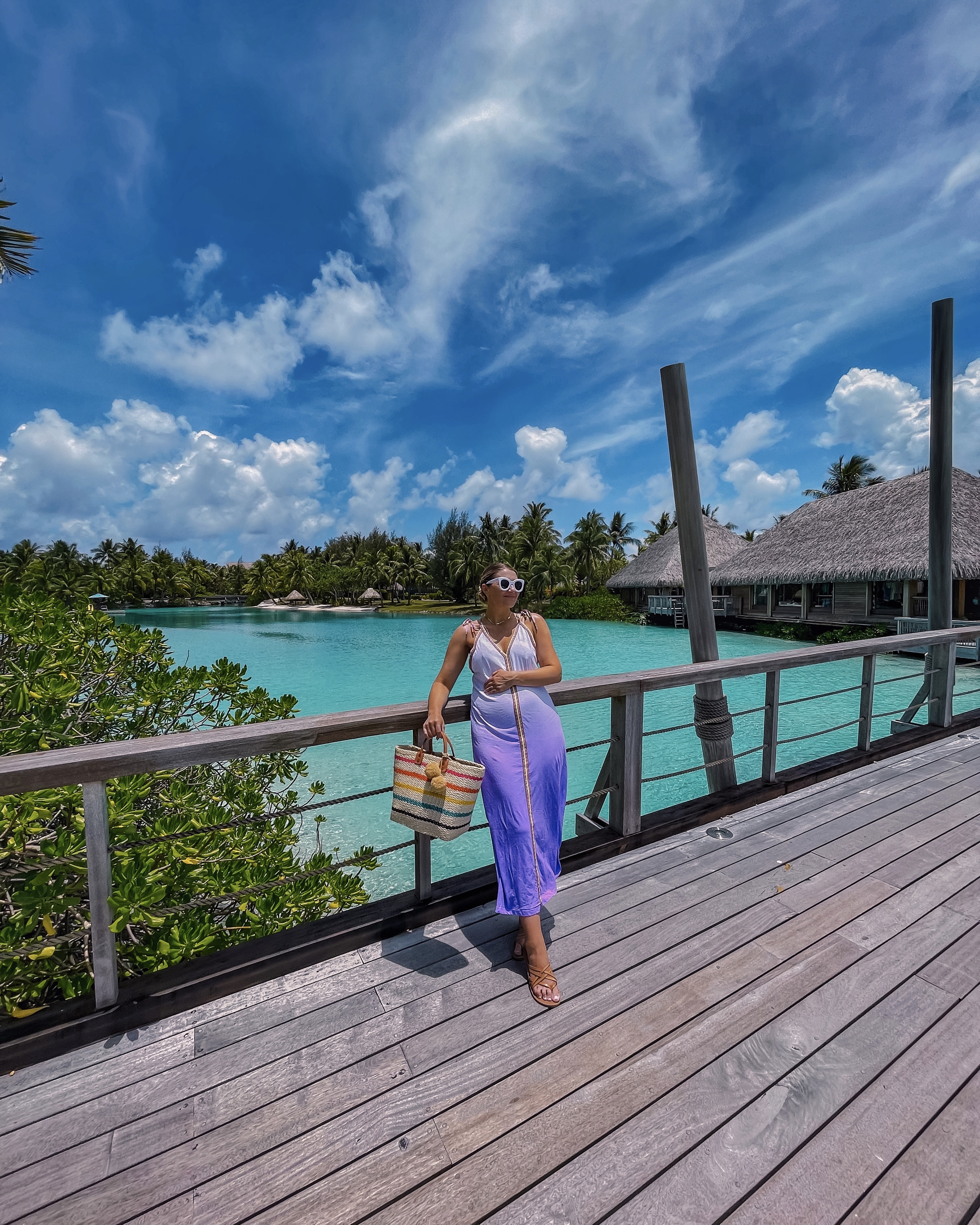 purple maxi dress by pitusa at the four seasons in bora bora