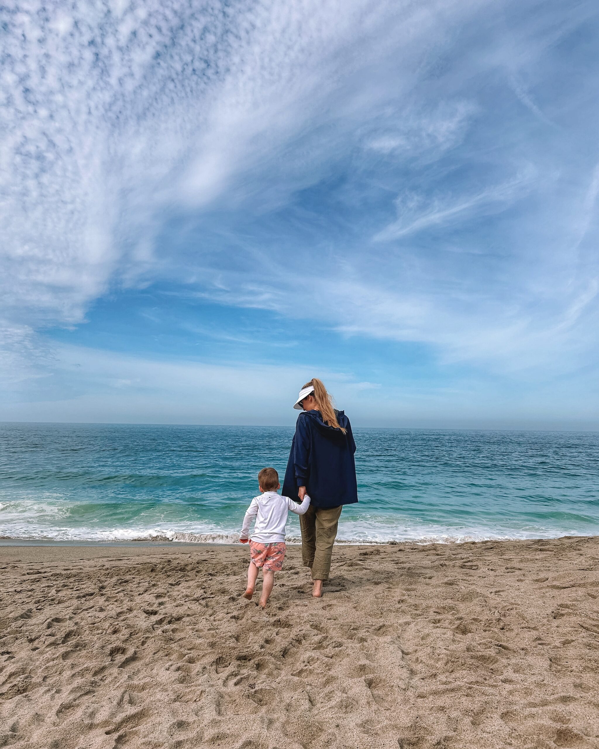 mother and son vacation at newport beach california